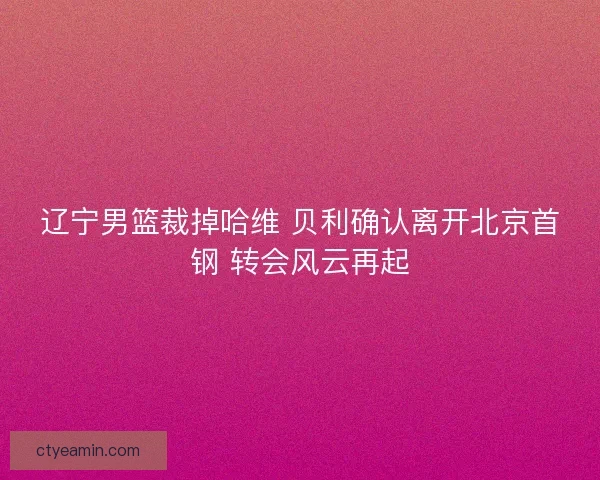 辽宁男篮裁掉哈维 贝利确认离开北京首钢 转会风云再起